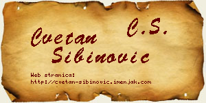 Cvetan Sibinović vizit kartica